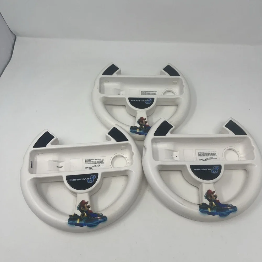 3X Mario Kart 8 Edition Racing Wheel For Wii and Wii U White Oem‎ Remote Wheels